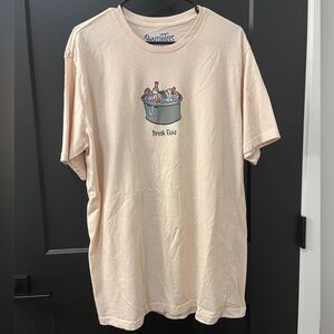 PositiviTEES Break Fluid Neutral Tan Graphic Tee Size XL 100% Cotton